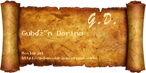 Gubán Dorina névjegykártya